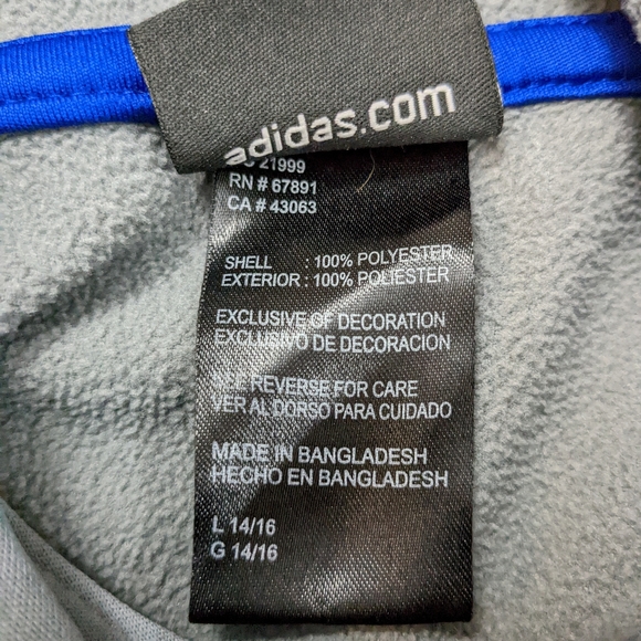 Youth ADIDAS great and blue pullover hoodie. Large - Picture 7 of 10